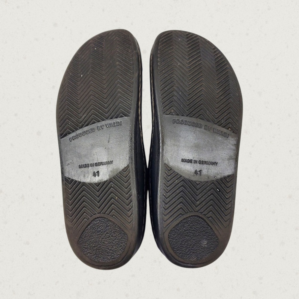 Finn Comfort Black Leather Thong Sandals Removable Footbed Womens 41 - Picture 7 of 7